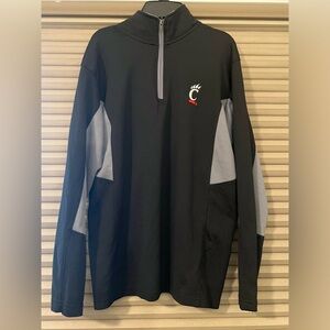 University of Cincinnati Black & Gray Quarter-Zip Pullover Jacket Medium